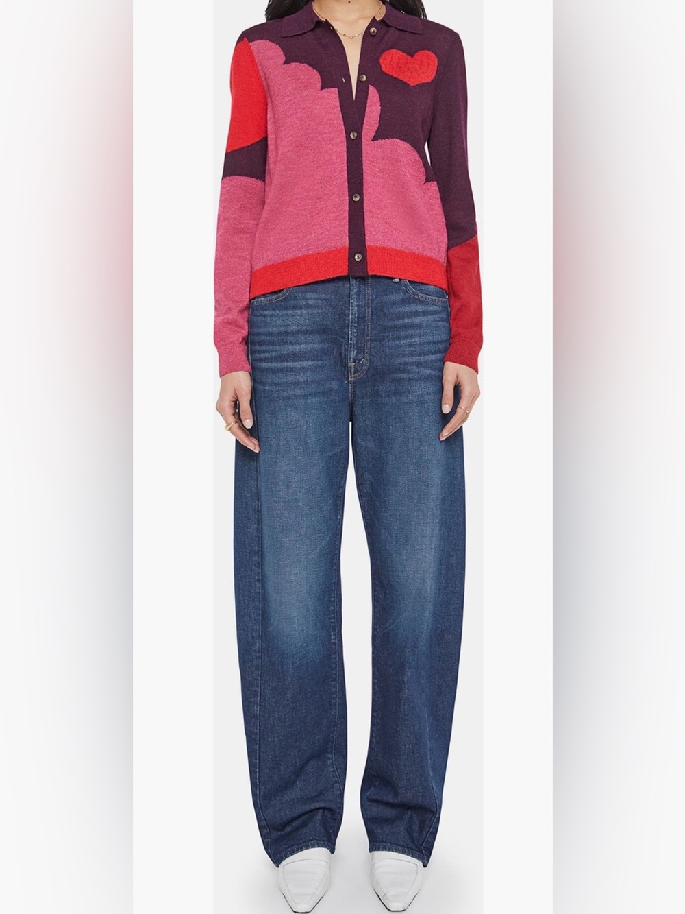 MOTHER The Racquet Abstract Print Alpaca Cardigan - Picture 5 of 9